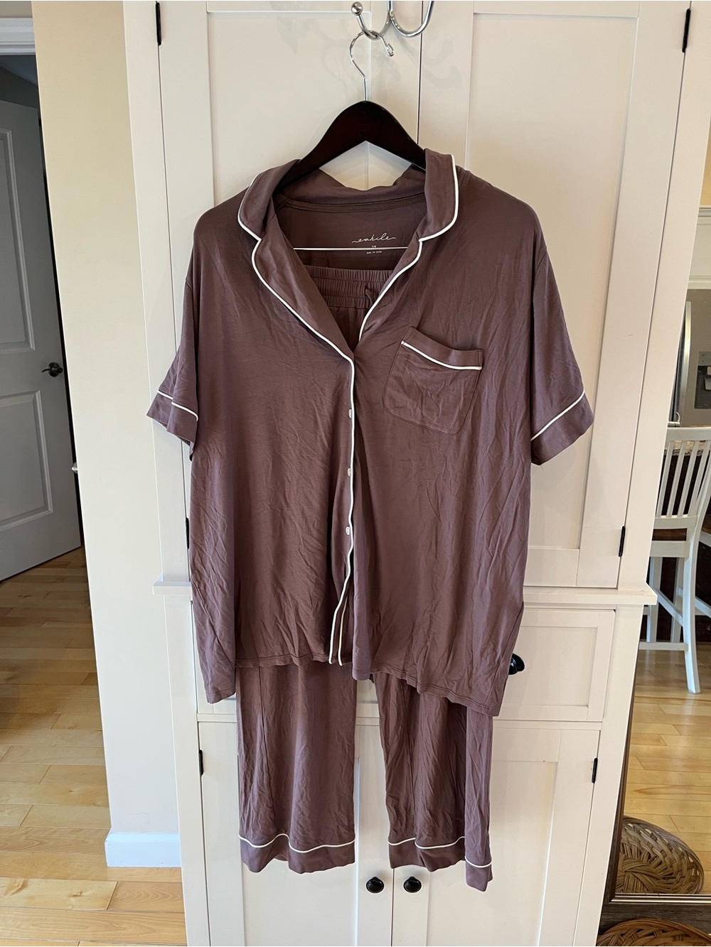 Awhile Dreamcool Short Sleeve & Pants Pajama Set - Mauve, Plus Size 2X